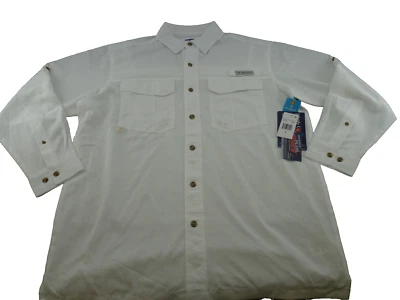 NUEVA Camisa de Pesca Para Hombre Bimini Bay Outfitters LTD Manga Larga-Mediana, Blanca Foto 1 de 4