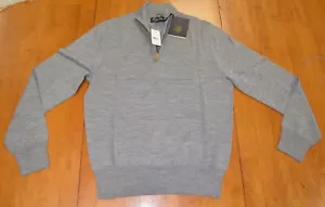 Brooks Brothers Saxxon Wool Half Zip Pullover Sweater Gray NWT $198 - Picture 1 of 7