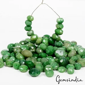 150 Pcs Green Emerald Round Cut Drilled Beads 10-19mm Loose Gemstones Lot~2100Ct - Picture 1 of 6