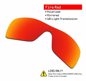SmartVLT Men's Polarized Replacement Lens for-Oakley Batwolf Sunglass - Fire Red - Picture 1 of 2