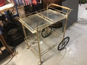 Midcentury Rolling Bar Cart Trolley - Picture 1 of 9