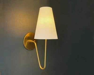 Aged Brass Wall Sconce • "Scoop Sconce" Wall Light Mid Century - Picture 1 of 6