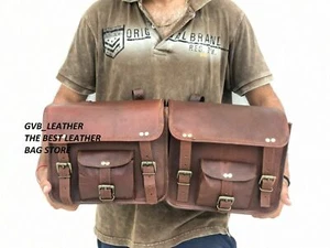Packtaschen Zwei Taschen für alle Motorrad Leder Seitentasche Satteltaschen - Bild 1 von 5