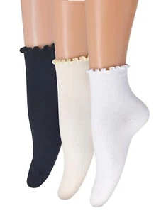 Cute Ruffle Ankle Socks for Women Cotton Casual Girl Cool Ruffle Socks Soft B... - Picture 1 of 6