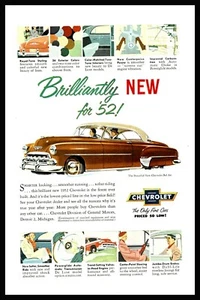 1952 CHEVROLET BEL AIR Brown with Cream Roof Classic Car AD - Picture 1 of 3