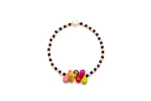 Schmuckstück Armband A24 MALA SINGLE 6DROPS BLACK AND WHITE, Silber vergoldet - Bild 1 von 3