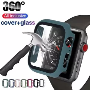 Apple Watch Series 8th 7th/6/SE/5/4/3/2 360* Full Cover Tempered Glass Case Cove - Picture 1 of 17
