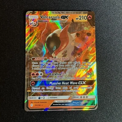 Volcarona GX - 35/236 - Pokemon Cosmic Eclipse Sun & Moon Ultra Rare Card - Image 1 of 2