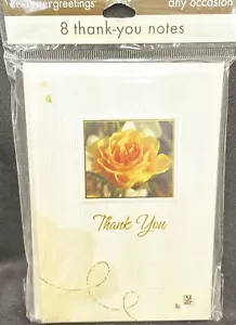 Any Occasional Thank You Notes 8 Ct Yellow Rose - Picture 1 of 2