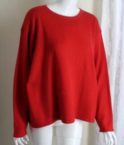 As is Eskandar OS 0 S M L BRIGHT RED 100% Cashmere 25" Long Sweater Beautiful - Picture 1 of 9