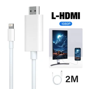For iPhone to HDMI Cable Adapter 1080P Digital AV Sync Screen Connector HDTV 2m - Picture 1 of 8