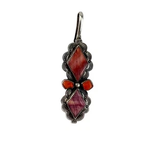Colgante de ostra espinosa naranja púrpura navajo nativo americano de colección - Imagen 1 de 6