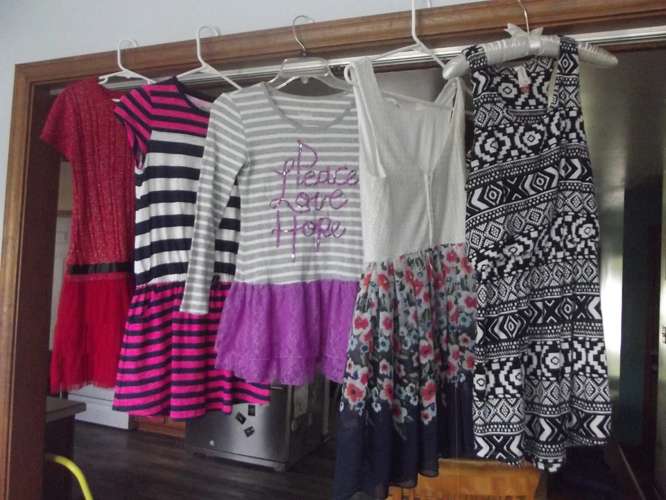 LOT 5 SIZE 12 GIRLS DRESSES OSH KOSH FOREVER ME JUSTICE B DARLIN - Image 1 of 4