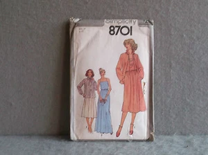 SIZE 14 CUT SIMPLICITY 8701 PATTERN Miss Vintage 1970s DRESS  2 LENGTHS JACKET - Picture 1 of 4