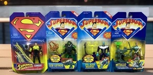 NEW (4) Superman Villains Action Figure Lot 1995 -1998 Kenner Lex Luthor Metallo - Picture 1 of 6