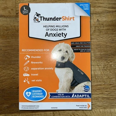 Thundershirt Dog Calming Vest Gray, Dog Anxiety Relief- Large  - Image 1 of 4