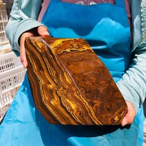 11.11LB Large Natural Tigers Eye Quartz Crystal Rough Mineral Specimen Healing - Picture 1 of 15