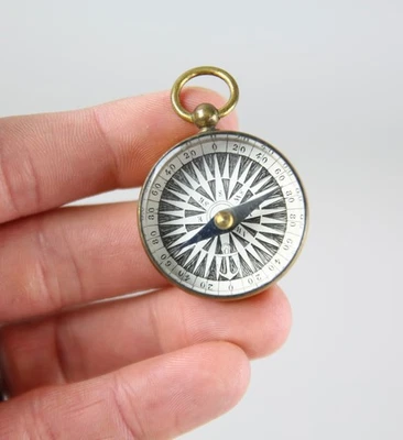 Vintage US Navy Anchor Compass Brass Beveled Glass Military Antique Nautical - Image 1 of 4