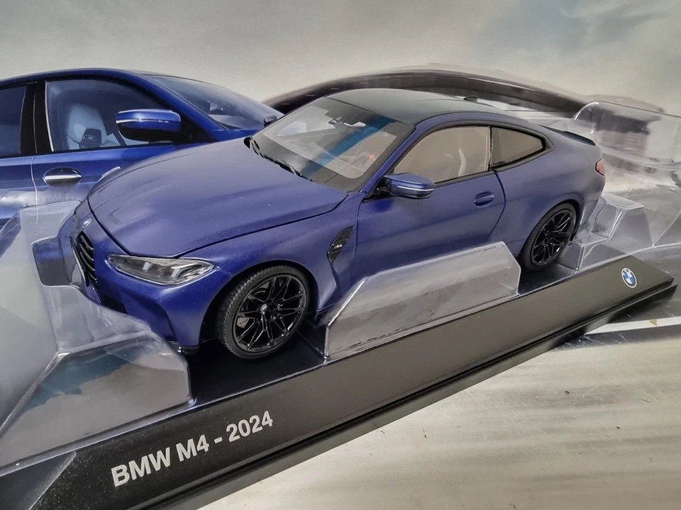 NEW MINICHAMPS BMW MINIATURE M4 G82 COUPE LCI FROZEN BLUE 1:18 80435B6CBE1 - Image 1 of 4