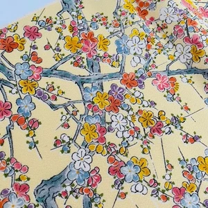 Plum Branch #A 14x42 Hand Painted Vintage Japanese Kimono Silk Fabric RU27 - Picture 1 of 7