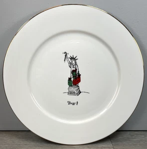 Feliz Obras Maestras 1999 Dayton Hudson Navidad 10.75" Plato de Cena Taxi! - Imagen 1 de 5