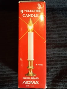 Vintage Noma 9" Electric Candle Solid Brass 6 Foot Cord No Bulb - Picture 1 of 4