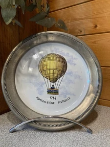 Desvres Earthenware Plate Tin Edge Balloon Hand Painted, Geo Martel - Picture 1 of 10