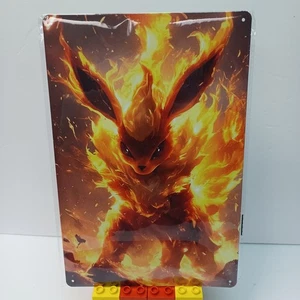 Flareon Pokemon 8"x12" Vintage Metal Tin Signs Man Cave Garage Wall Decor - Picture 1 of 2