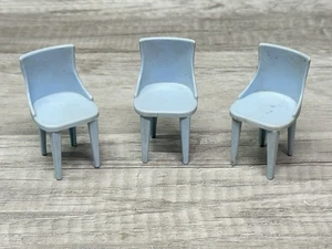 Sedie sala da pranzo vintage PLASCO blu plastica arredamento casa delle bambole tradizionale - Foto 1 di 4