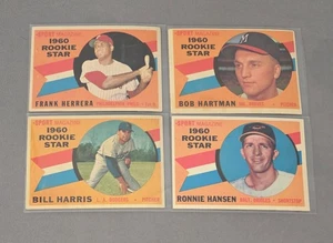 1960 Topps Rookie Star 4 Card Lot - Herrera, Hartman, Harris, Hansen EX+ - Picture 1 of 2