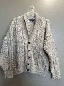 Pendleton Virgin Wool Gray Shawl Cardigan Grandpa Sweater Men's XL XXL vintage - Picture 1 of 4