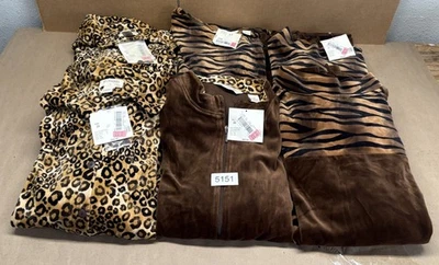 Bechamel II Mujer Terciopelo Estampado Animal Túnica Top Chaqueta Abotonada Talla 3X Lote Foto 1 de 4