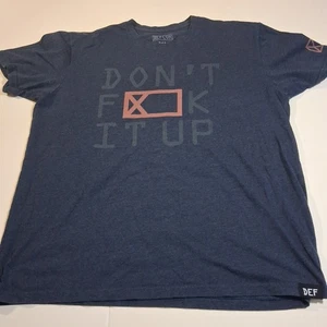 Men's DEFCOR Sz XL Short Sleeve T-shirt Blue Crewneck Don't F*ck It Up Gym - Picture 1 of 3