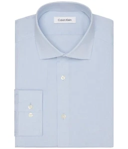 Camisa de vestir Calvin Klein para hombre acero + ajuste ceñido sin arrugas con botones 15,5 32/33 - Imagen 1 de 4