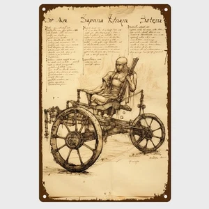 Blechschild römischer Streitwagen im Leonardo Stil Metallschild Vintage TEL2016 - Bild 1 von 1