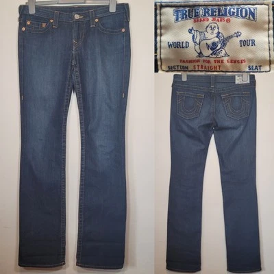 True Religion Straight Jeans Size 30 Blue 8" Rise 20422 - Image 1 of 4