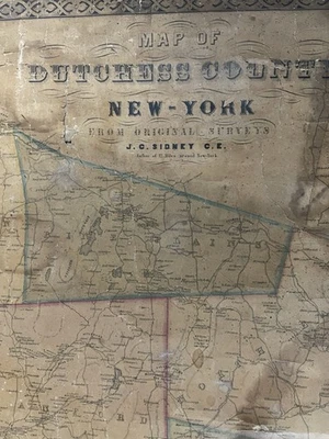 1850s Map of Dutchess County New York - Image 1 of 4