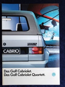 VW Golf 1 Cabrio / Quartett Prospekt, 8.1992   mit Beilage - Picture 1 of 9