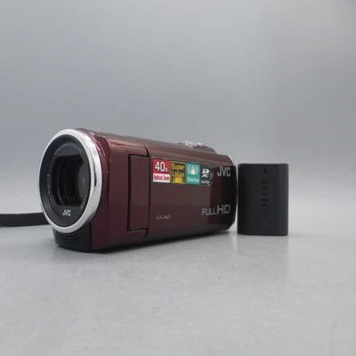 JVC Everio GZ-E105REK Handheld High Definition HDD Camcorder Red Tested - Image 1 of 4