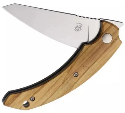 Bastinelli Creations Pocket Knife Becut Steel Blade Olive Wood Handle FX-539 OL - Image 1 of 2