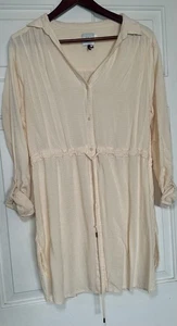 Anthropologie HD In Paris Maja Tunnelzug Tunika Top Gr. XL Pfirsich - Bild 1 von 7