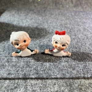 Vintage Howard Holt Junge und Mädchen Tischkarten Set Mcm - Bild 1 von 5