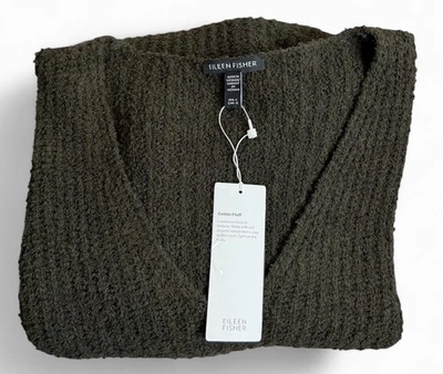 Suéter Eileen Fisher GRANDE L Algodón Orgánico Mezcla de Cachemira Cuello en V Nuevo con Etiquetas $268 Foto 1 de 4