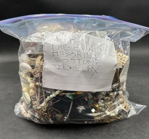 5lbs Assorted Costume Jewelry Lot - Necklaces, Bracelets, Earrings - Pre-Owned - Picture 1 of 11
