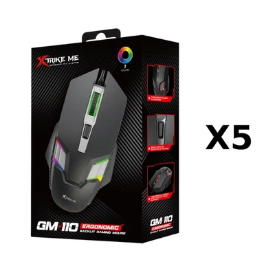 Job Lot 5× XTrike Me GM‑110 RGB Gaming Mice 3600 DPI Wired USB - Bulk Trade - Image 1 of 4