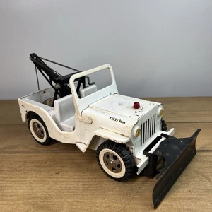 Vintage Tonka White Jeep AA Wrecker Snowplow Tow Hook - Picture 1 of 17
