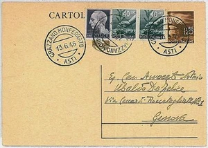 37894 LUOGOTENENZA - Intero Postale: 13.06.1946 - 1o giorno REPUBBLICA ITALIANA - Picture 1 of 1