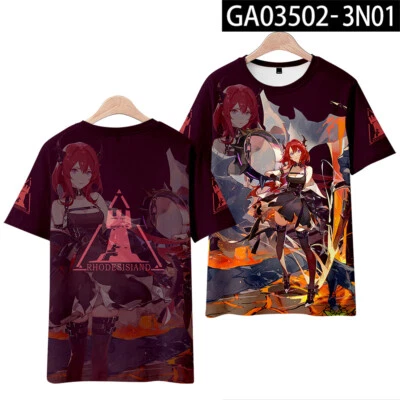 Camiseta Informal Diaria Anime Arknights Camisetas Cortas Unisex Cuello Redondo Manga #18 Foto 1 de 3