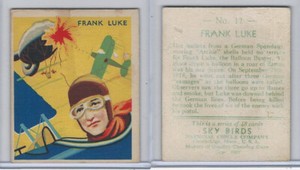 R136 National Chicle, Sky Birds Series 48, 1933, #12 Frank Luke