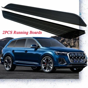 2PCS Running Boards Side Steps Nerf Bars Black Fits For Audi Q7 2016-2025 - Picture 1 of 14